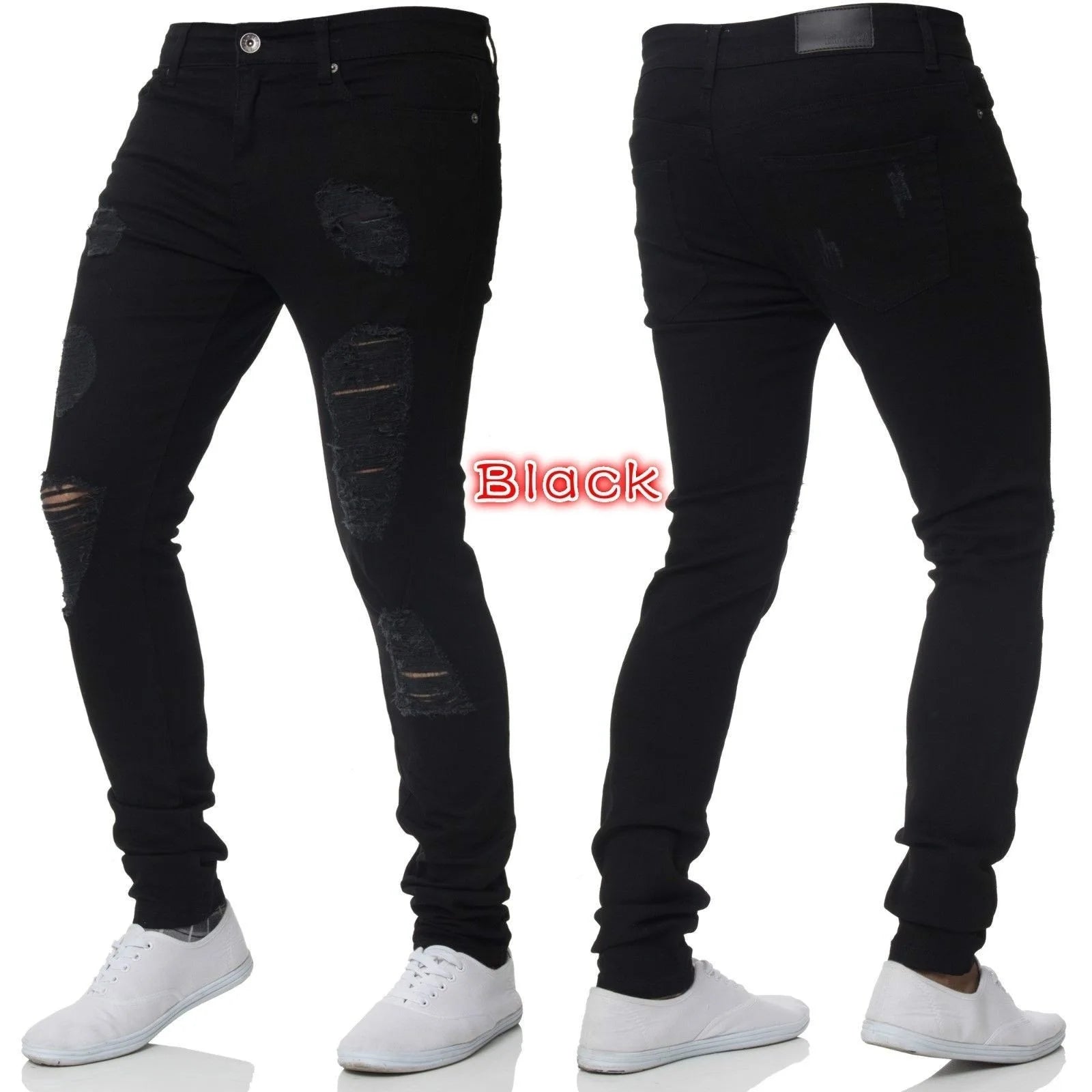 New 2025 high-quality Fashion Casual Cotton Business Black Denim Pants Male Trousers Men's Stretch Regular Fit Jeans S-XXXL