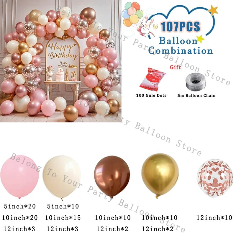 Pink Pastel Macaron Balloon Garland Arch Kit Wedding Birthday Party Decoration Latex Globos Girls Baby Shower White Ballon Chain