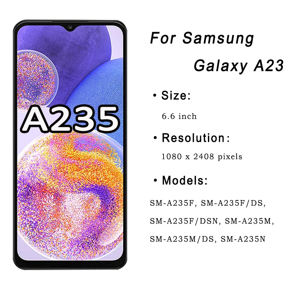 6.6'' For Samsung Galaxy A23 4G LCD Display Touch Screen Digitizer for Samsung A235 A235F A235M A235N SM-A235F/DS LCD Assembly