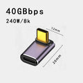 USB4.0 40Gbps U-Shape Straight Angle 240W 5A USB C to Type C Fast Charging Converter USB C Data Adapter For Macbook 8K60HZ