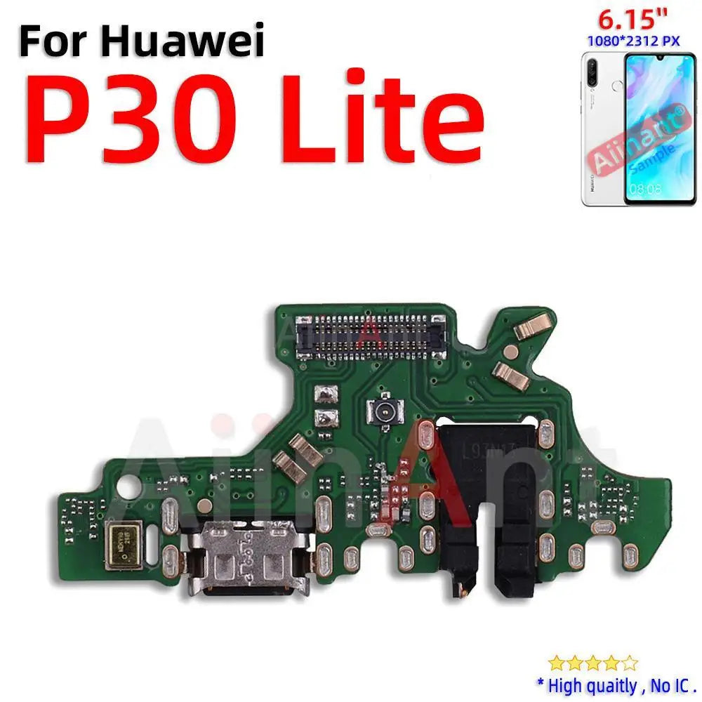 Aiinant USB Charger Dock Mic Connector Port Charging Board Flex Cable For Huawei P20 P30 Lite Plus Pro 2017 2018 Phone Parts