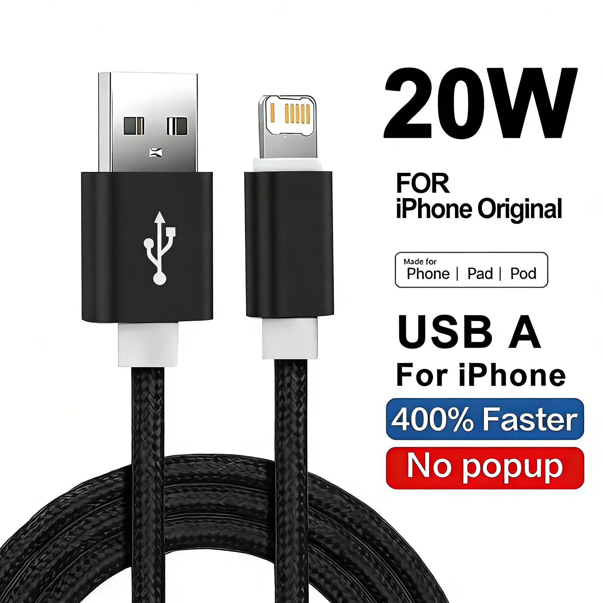 For iPhone 11 12 13 Mini 14 Pro Max USB Fast Charging Braided Cable For iPhone 7 8 14 Plus X XR XS Max Quick Charge Weaving Wire