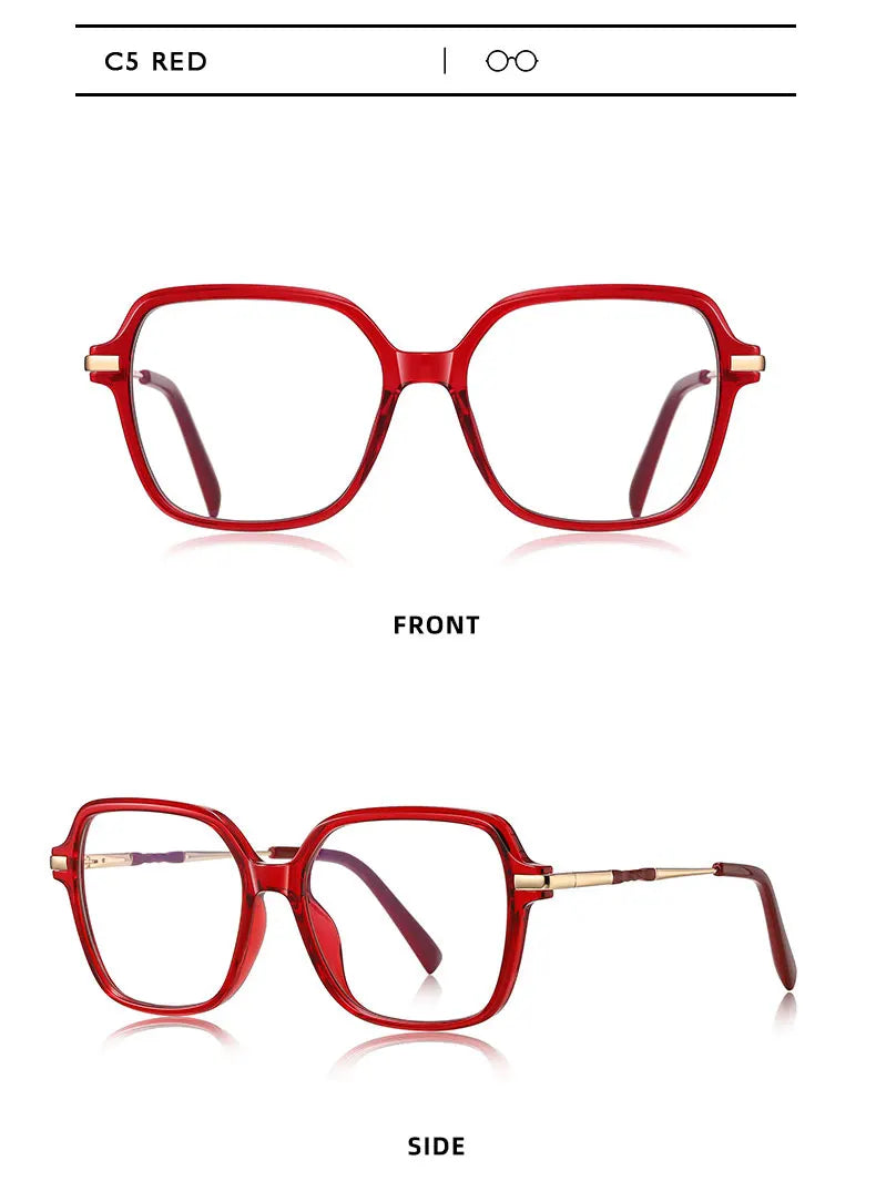 KANSEPT Square Large Frame Women's Glasses Anti-Blue Light Reading Glasses Customizable Prescription Luxury Mens Lenses to Read