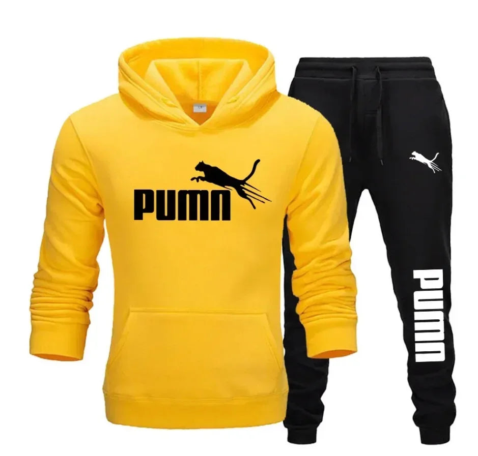 2025 New Autumn and Winter Men's Pullover Hoodie and Pants Two-Piece Set Fashionable Trendy Fitness Casual Sportswear